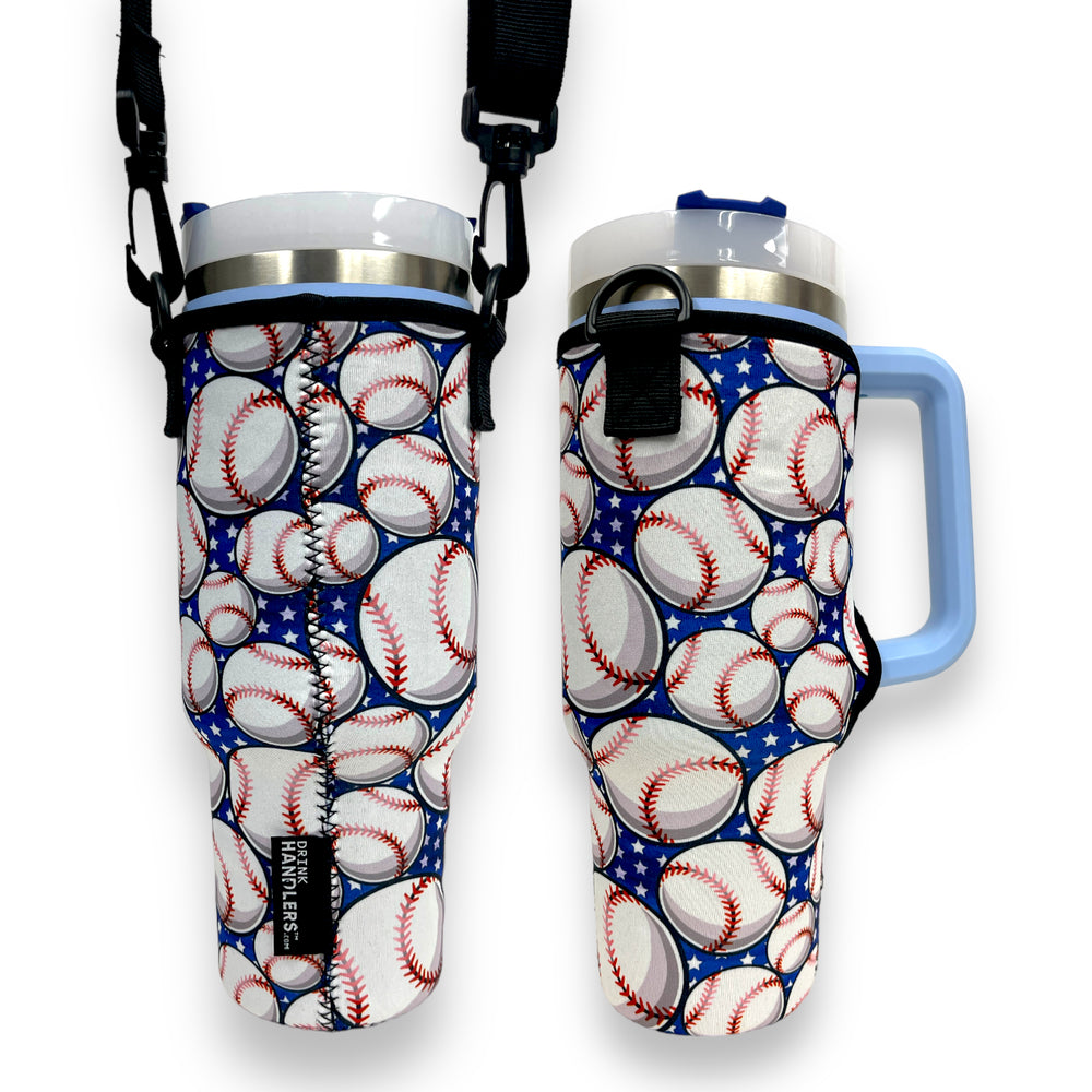 Baseball 40oz Tumbler With Handle Sleeve