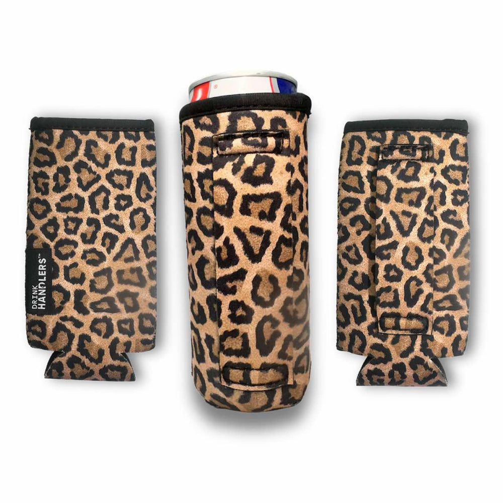 3-Pack No-Pocket 12oz Slim Can Handler™ Leopard