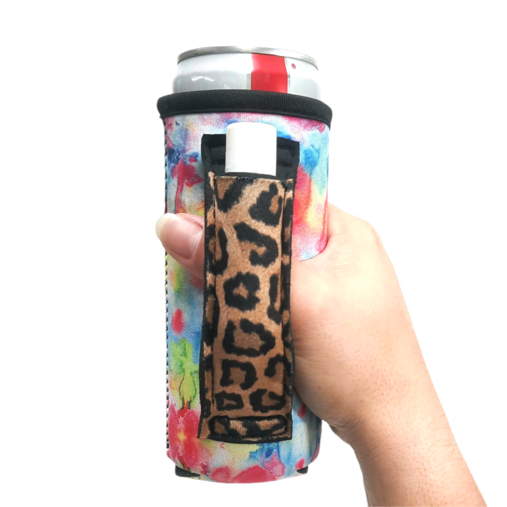 Tie Dye w/ Leopard 12oz Slim Can Handler™