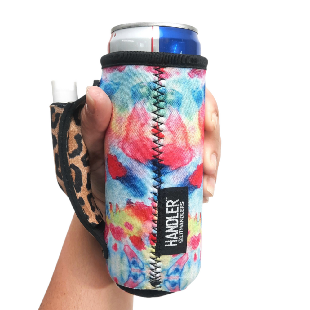 Tie Dye w/ Leopard 12oz Slim Can Handler™
