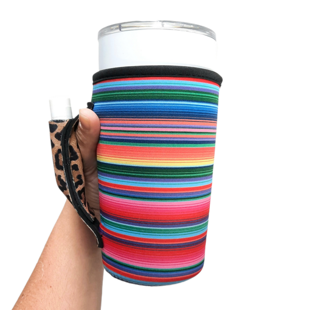Pink Serape w/ Leopard 20oz Large Coffee / Tea / Tumbler Handler™