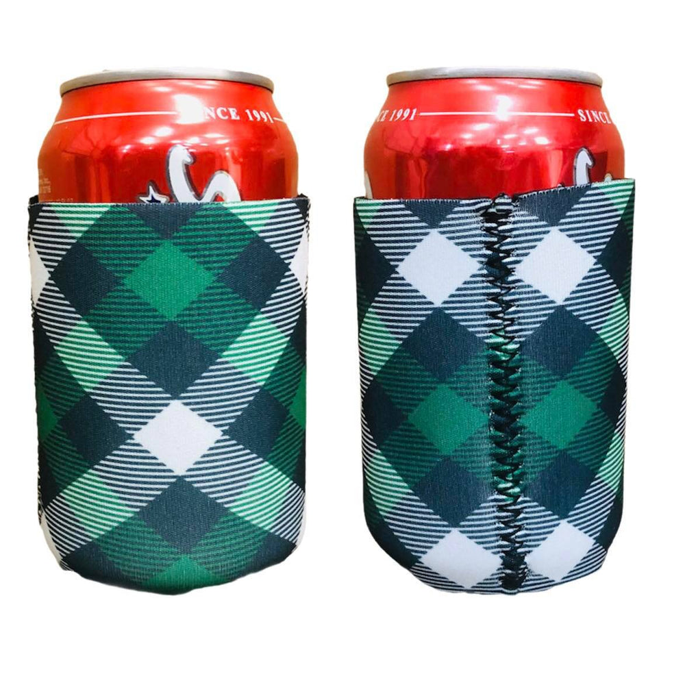 GREEN PLAID 12OZ REGULAR CAN SLEEVE