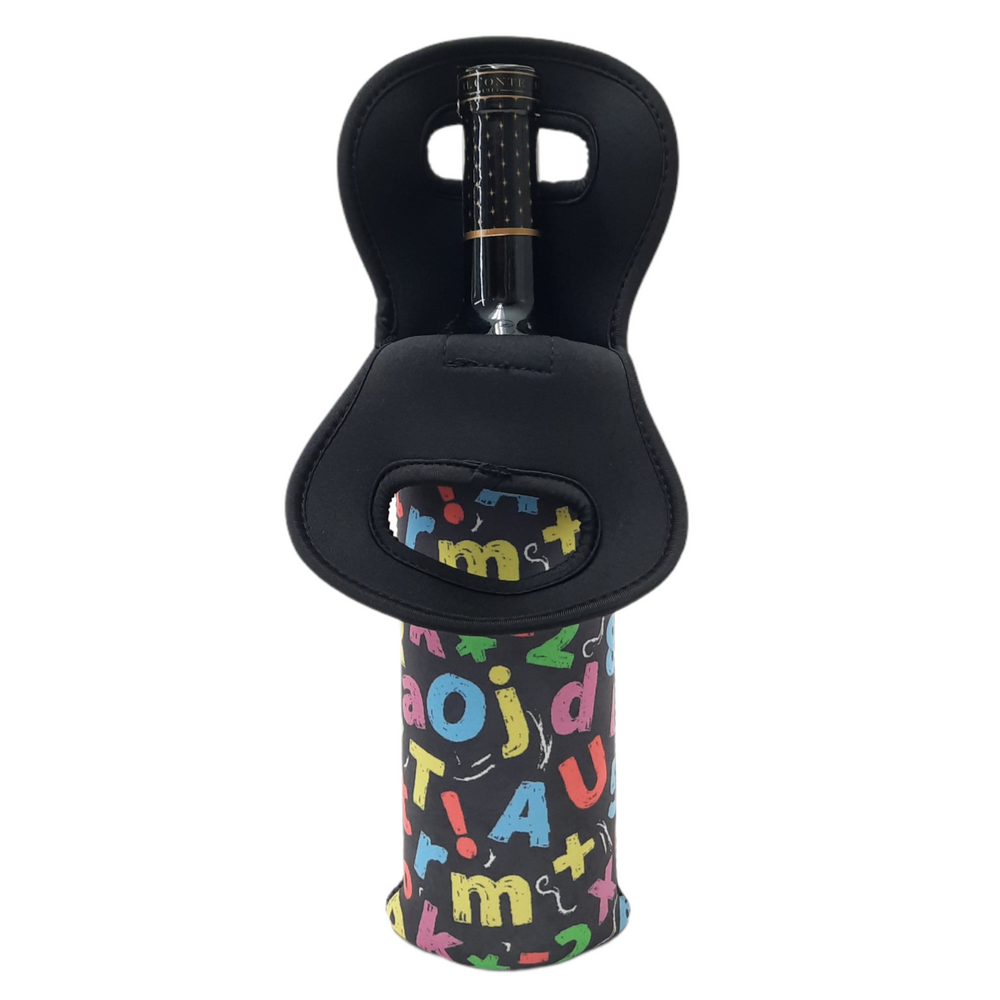 Chalkboard Letters Wine Bottle Tote
