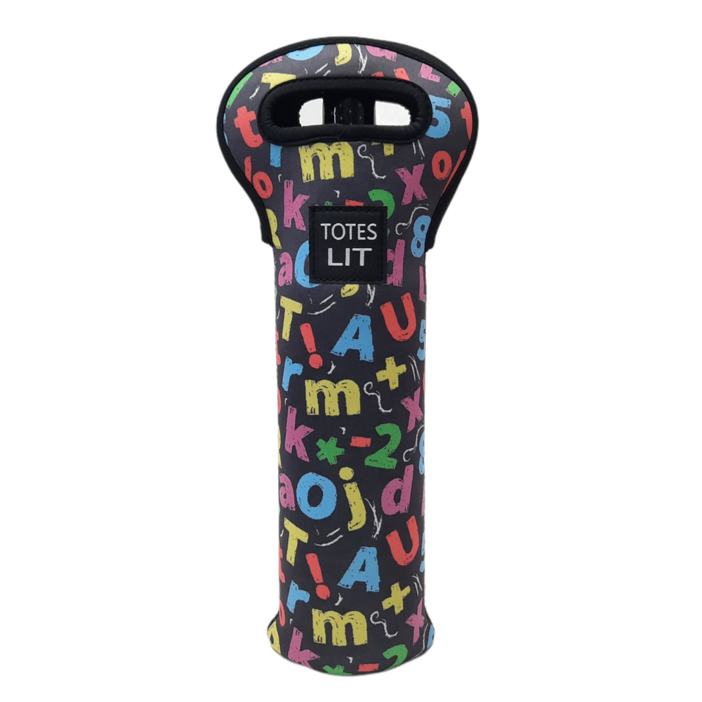 Chalkboard Letters Wine Bottle Tote