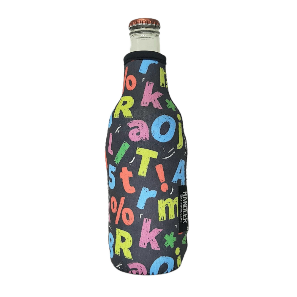 Chalkboard Letters 12oz Bottleneck Sleeve