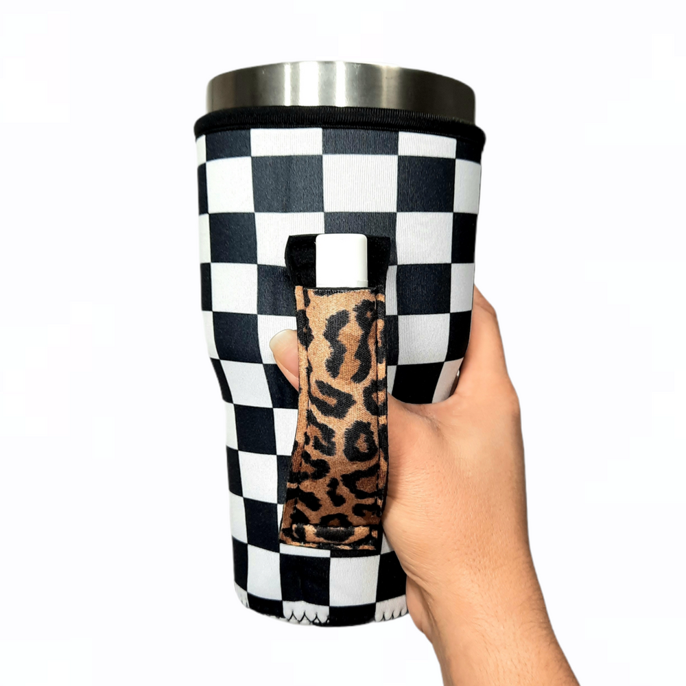 Checkerboard w/ Leopard 30-40oz Tumbler Handler™