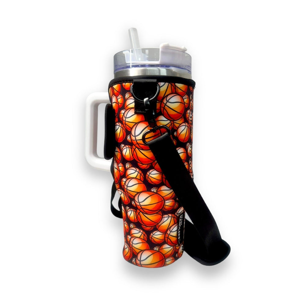 Basketball 40oz Tumbler With Handle Sleeve - Drink Handlers