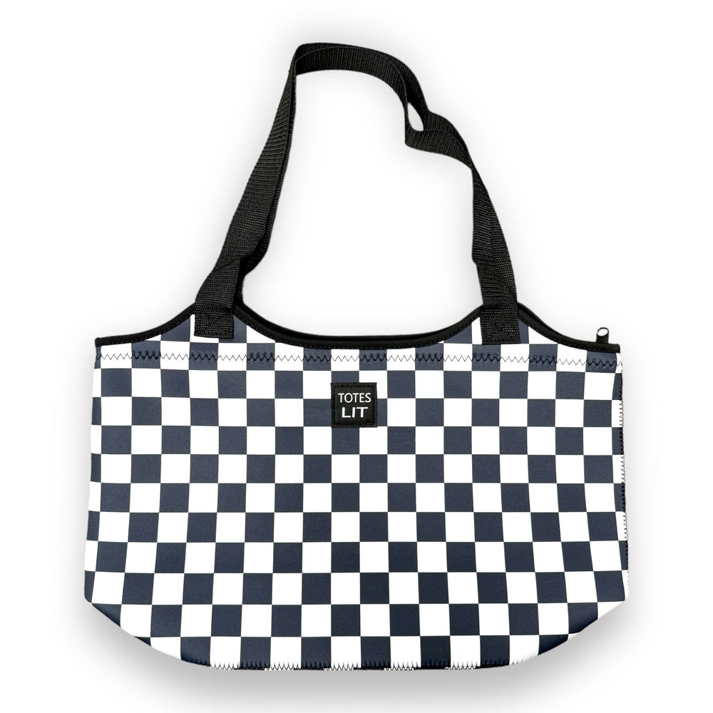 Checkerboard Print Neoprene Tote - Drink Handlers