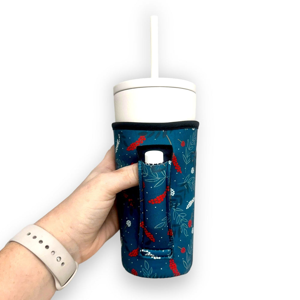 Christmas Holly 20oz Large Coffee / Tea / Tumbler Handler™ - Drink Handlers