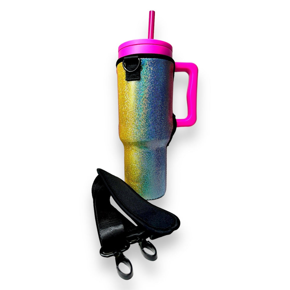 Cosmic Craze 40oz Tumbler With Handle Sleeve - Drink Handlers