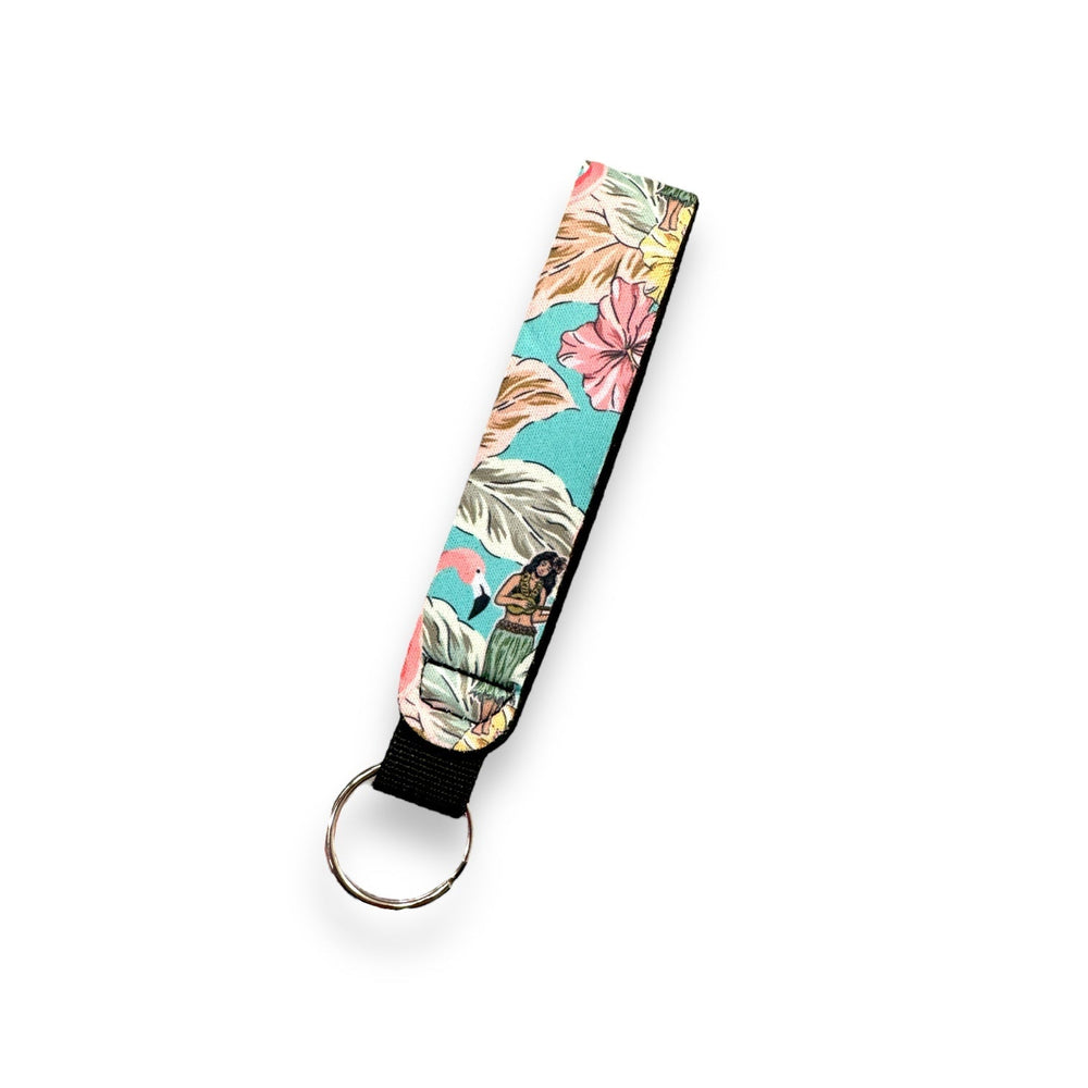 Hawaiian Flamingo Wristlet Keychain - Drink Handlers