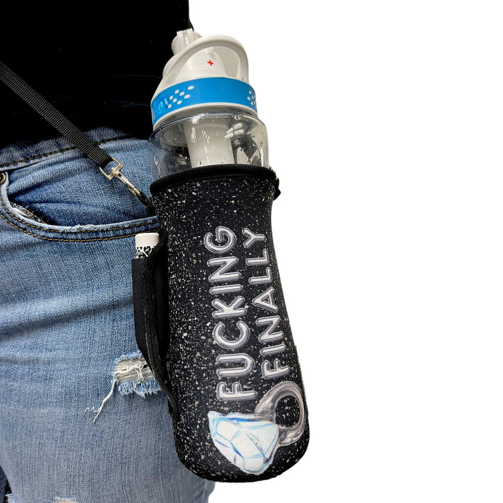 16oz Water Bottle Handler  W/ Carrying Strap