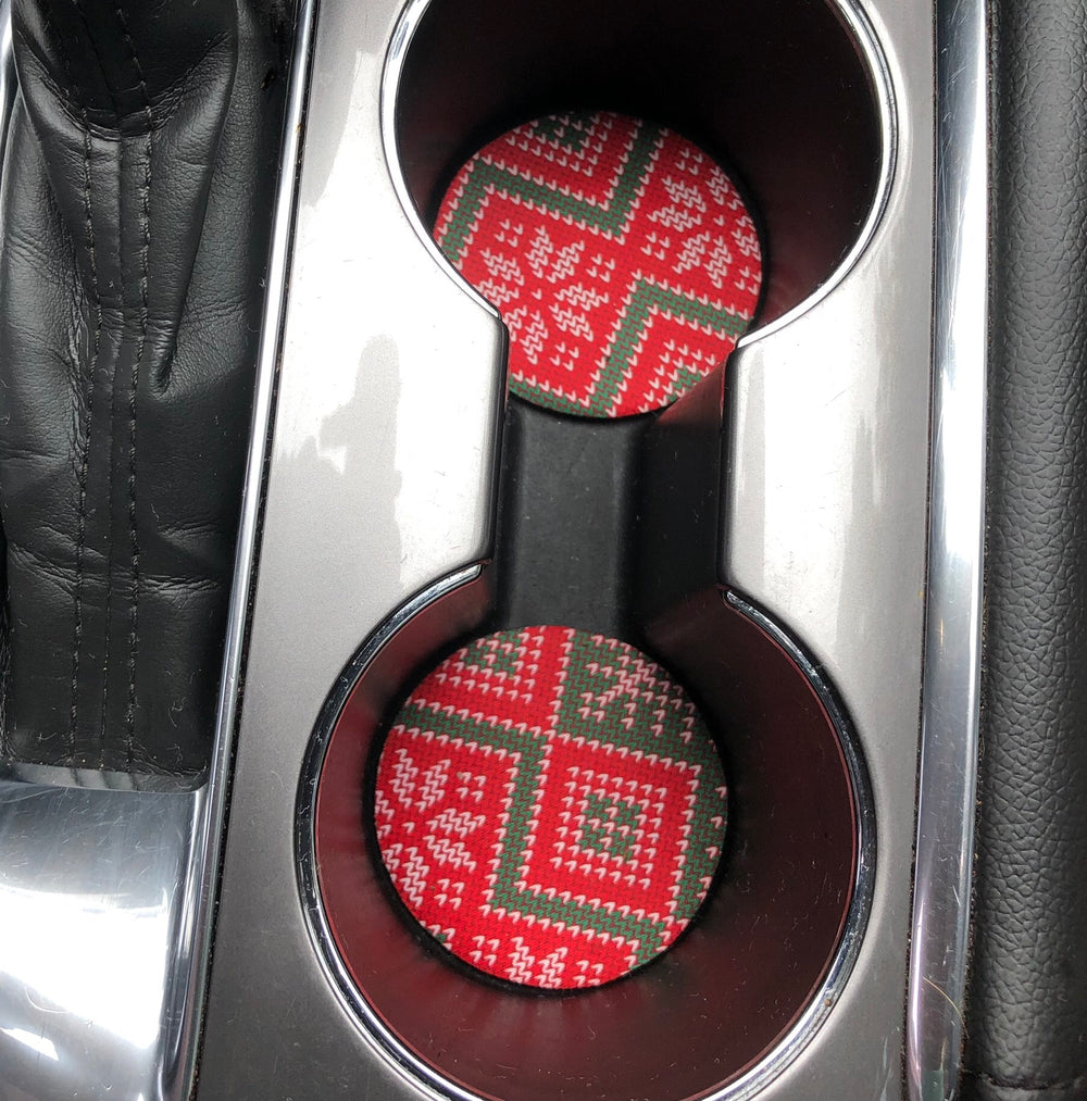 Christmas Sweater car coasters set
