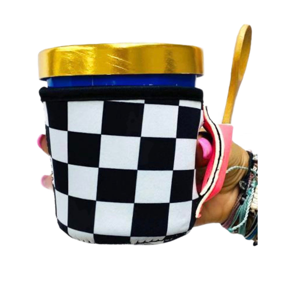 Checkerboard w/ Neon Pink Pint Size Ice Cream Handler™