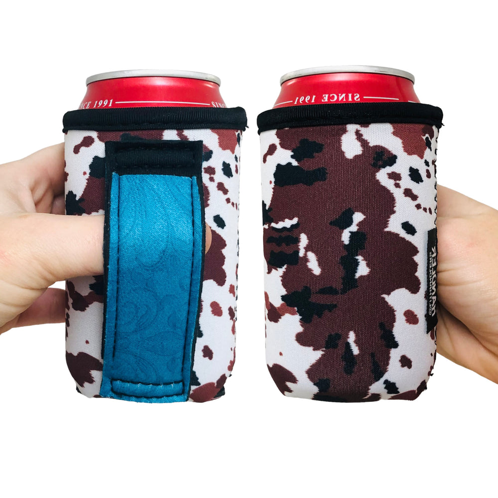 Cowhide w/ Turquoise Leather 12oz Stubby Can Handler™