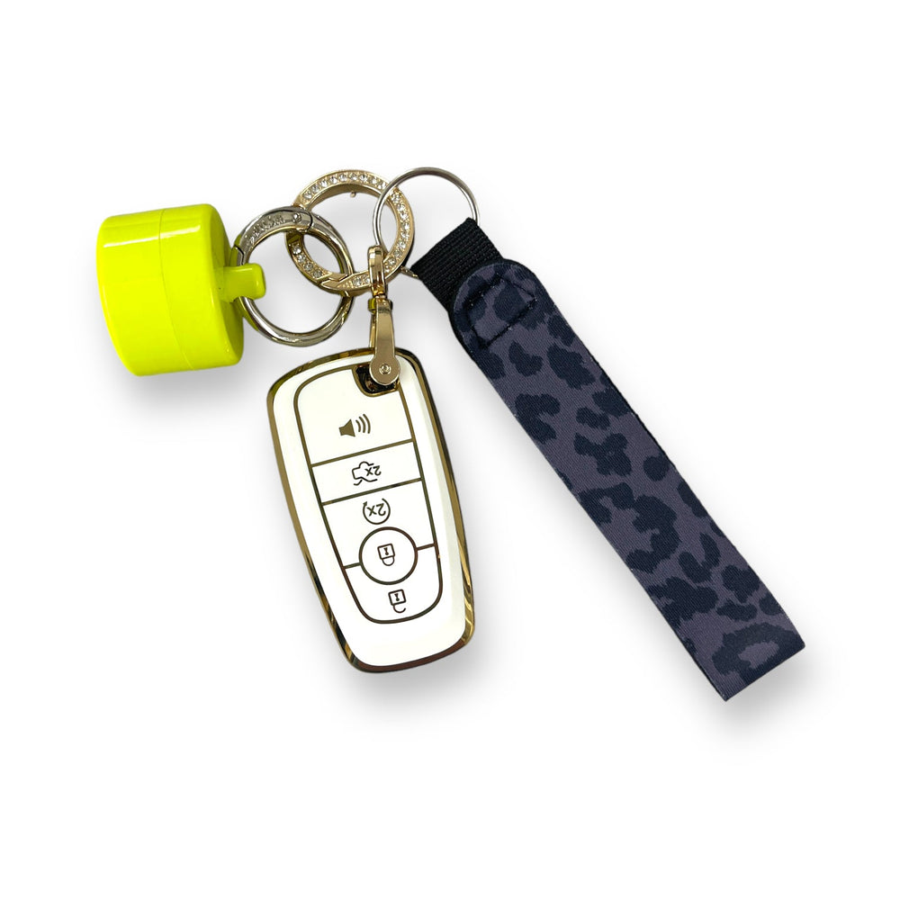 Black Leopard Wristlet Keychain