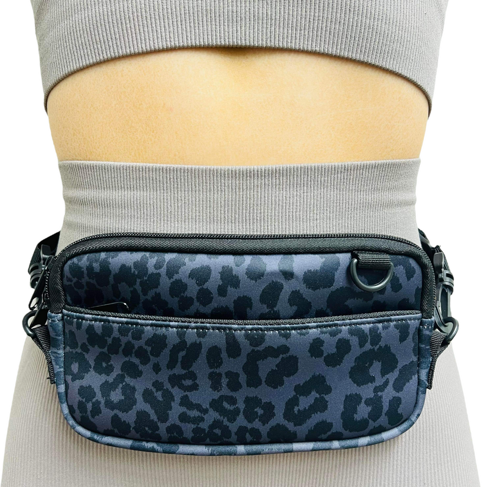 Black Leopard Cross Body Purse