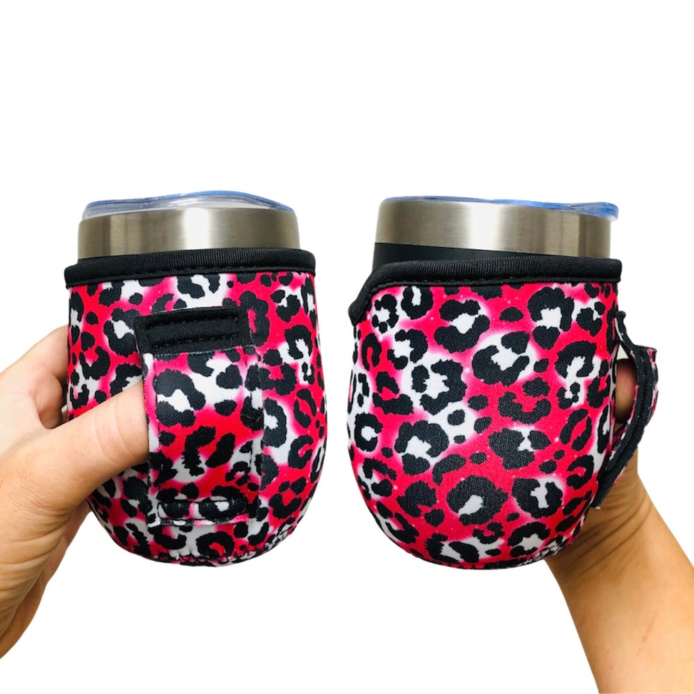Hot Pink Leopard 12oz Wine Tumbler Handler