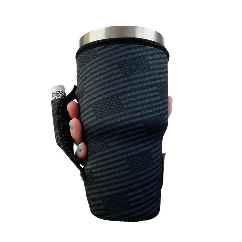 Blacked Out USA Flag 30-40oz Tumbler Handler™