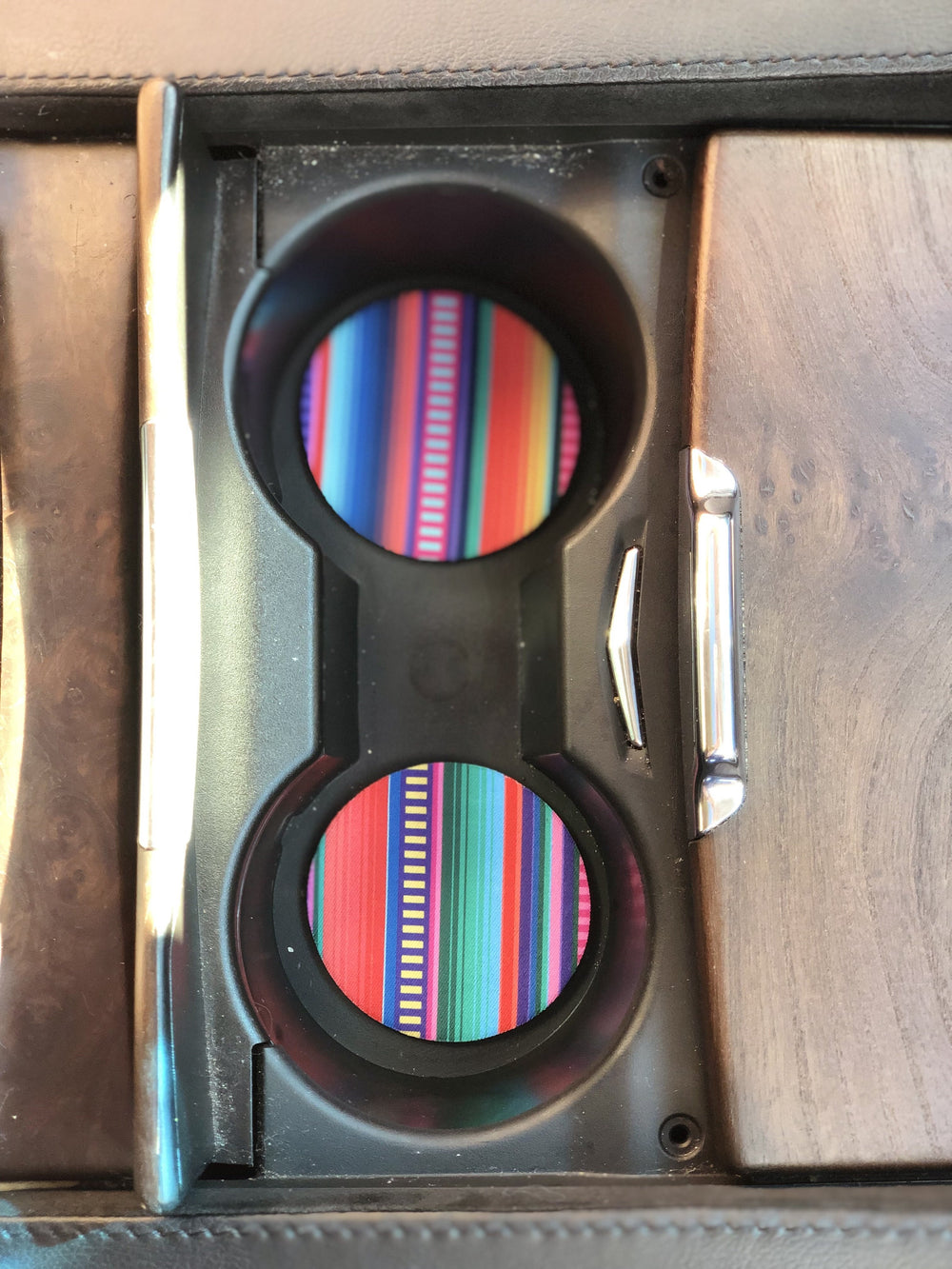 Pink Serape Neoprene Car Coasters