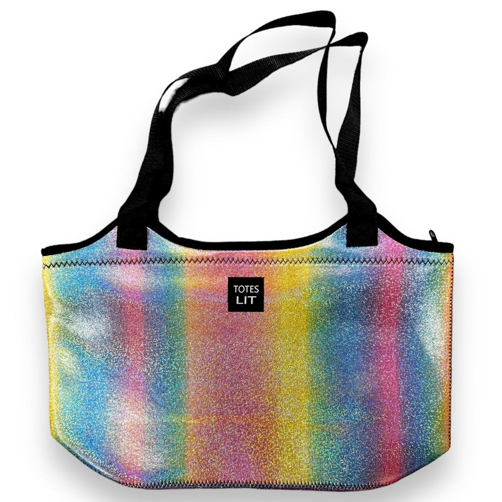 Iridescent Rainbow Neoprene Tote - Drink Handlers