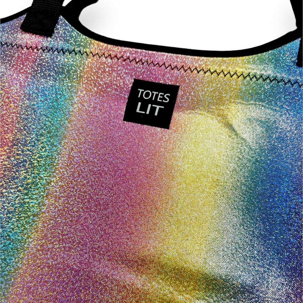 Iridescent Rainbow Neoprene Tote - Drink Handlers