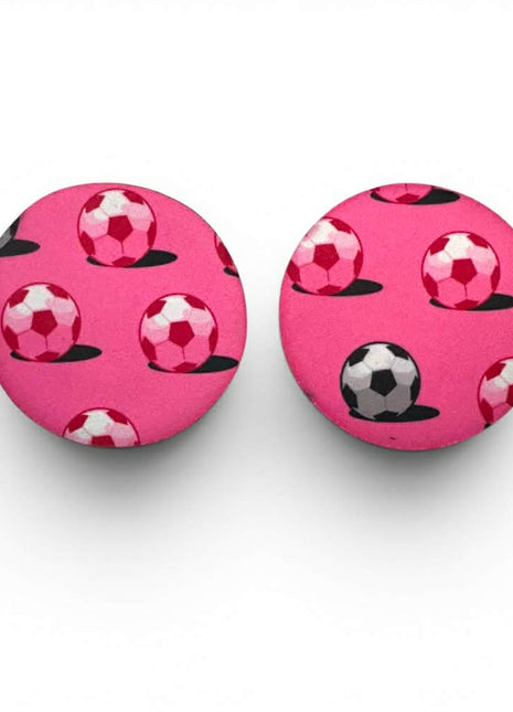 Pink Soccer Neoprene Car Coasters