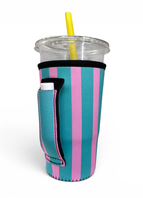 Cotton Candy Stripes 20oz Large Coffee / Tea / Tumbler Handler™