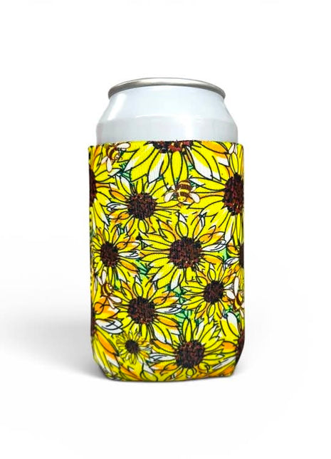 Sunflowers & Bees 12oz Regular Can Sleeve