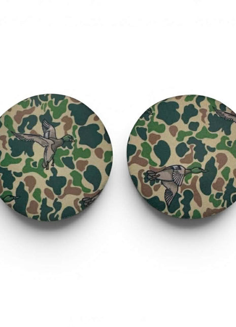 Green Duck Camo Neoprene Car Coasters