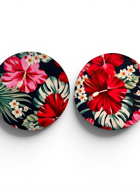 Hibiscus Neoprene Car Coasters