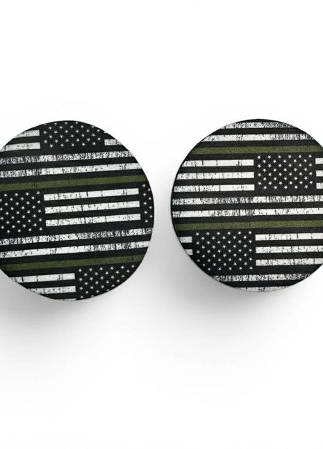 Green Line Neoprene Car Coasters