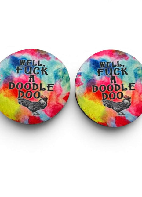F*** A Doodle Doo Neoprene Car Coasters