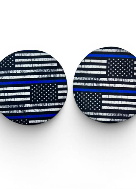 Back The Blue Neoprene Car Coasters