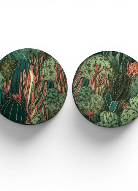 Coral Cactus Neoprene Car Coasters