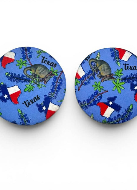 Texas Blue Bonnets Neoprene Car Coasters