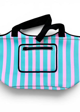 Cotton Candy Stripes Neoprene Beach Tote