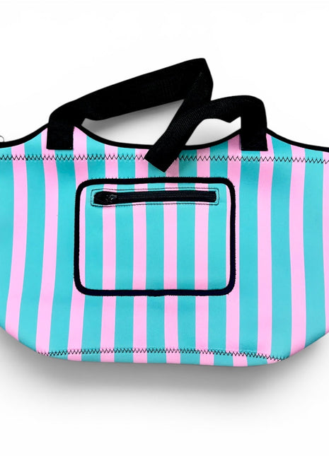 Cotton Candy Stripes Neoprene Beach Tote