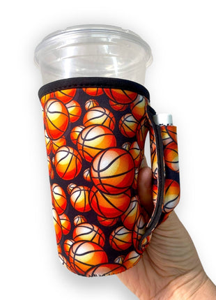 Basketball 16oz PINT Glass / Medium Fountain Drinks and Hot Coffee Handlers™ - Drink Handlers