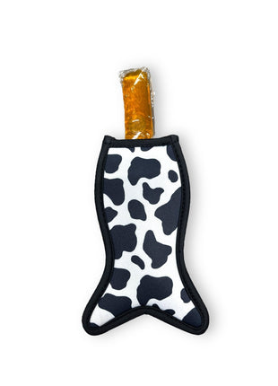 Black and White Cow Print Mermaid Icy Pop Holder - Drink Handlers