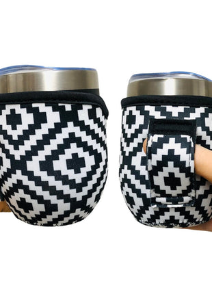 Black & White Aztec 12oz Wine Tumbler Handler™ - Limited Edition* - Drink Handlers