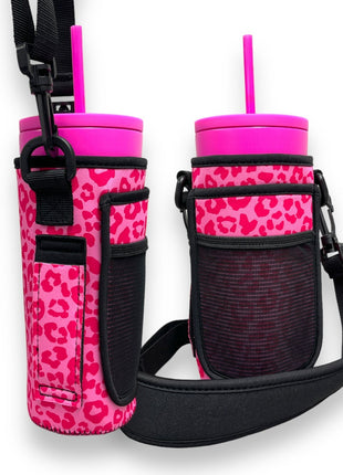 Bubble Gum Kitty 30-40oz Tumbler Handler™ With Carrying Strap - Drink Handlers