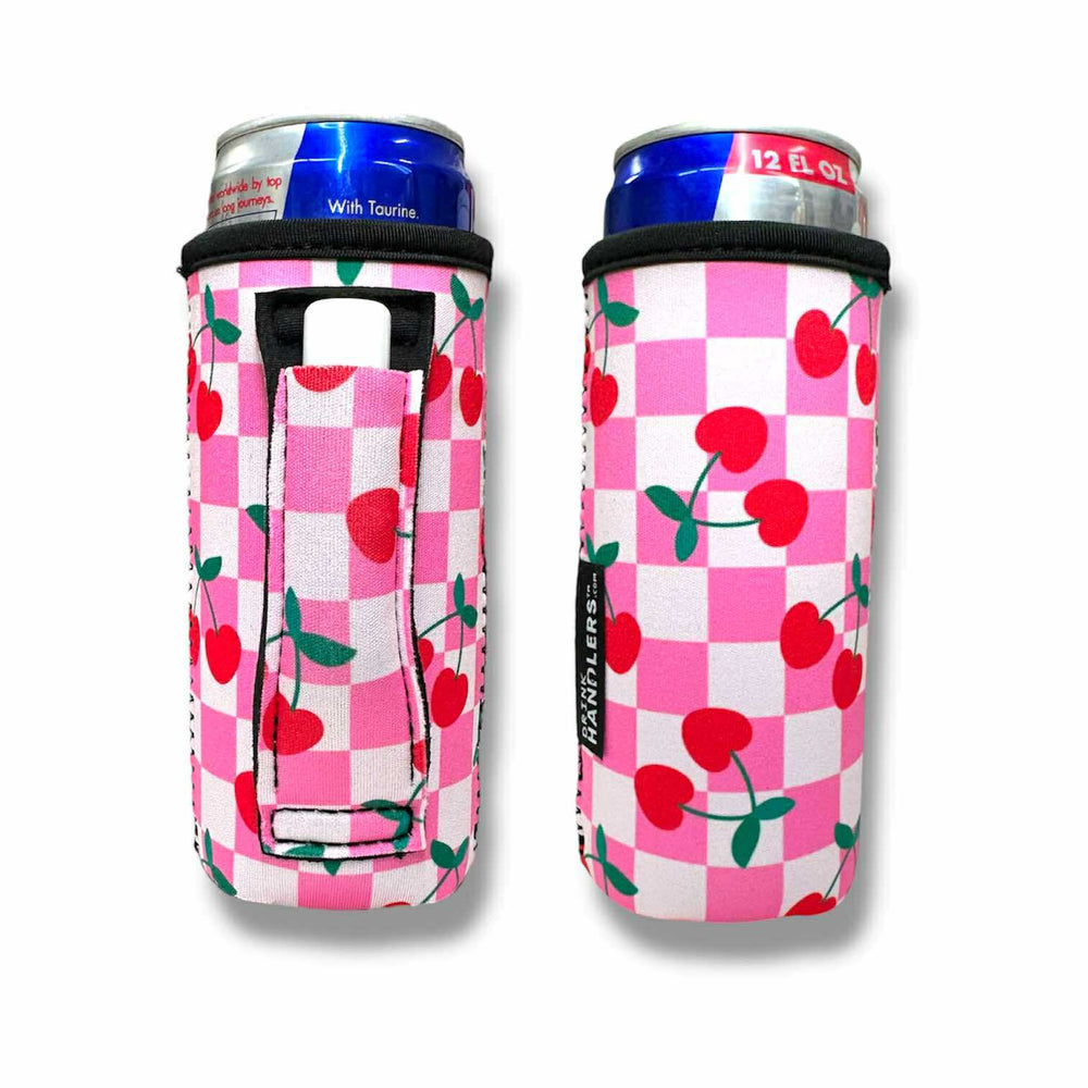 Checker Cherries 12 - 16oz Slim Can Handler™ - Drink Handlers