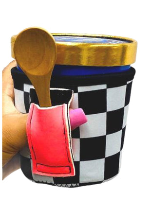 Checkerboard w/ Neon Pink Pint Size Ice Cream Handler™ - Drink Handlers
