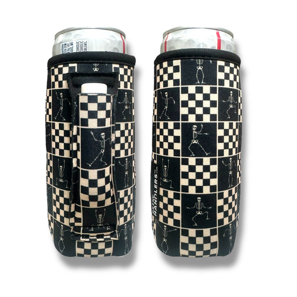 Checkered Skeletons 12 - 16oz Slim Can Handler™ - Drink Handlers