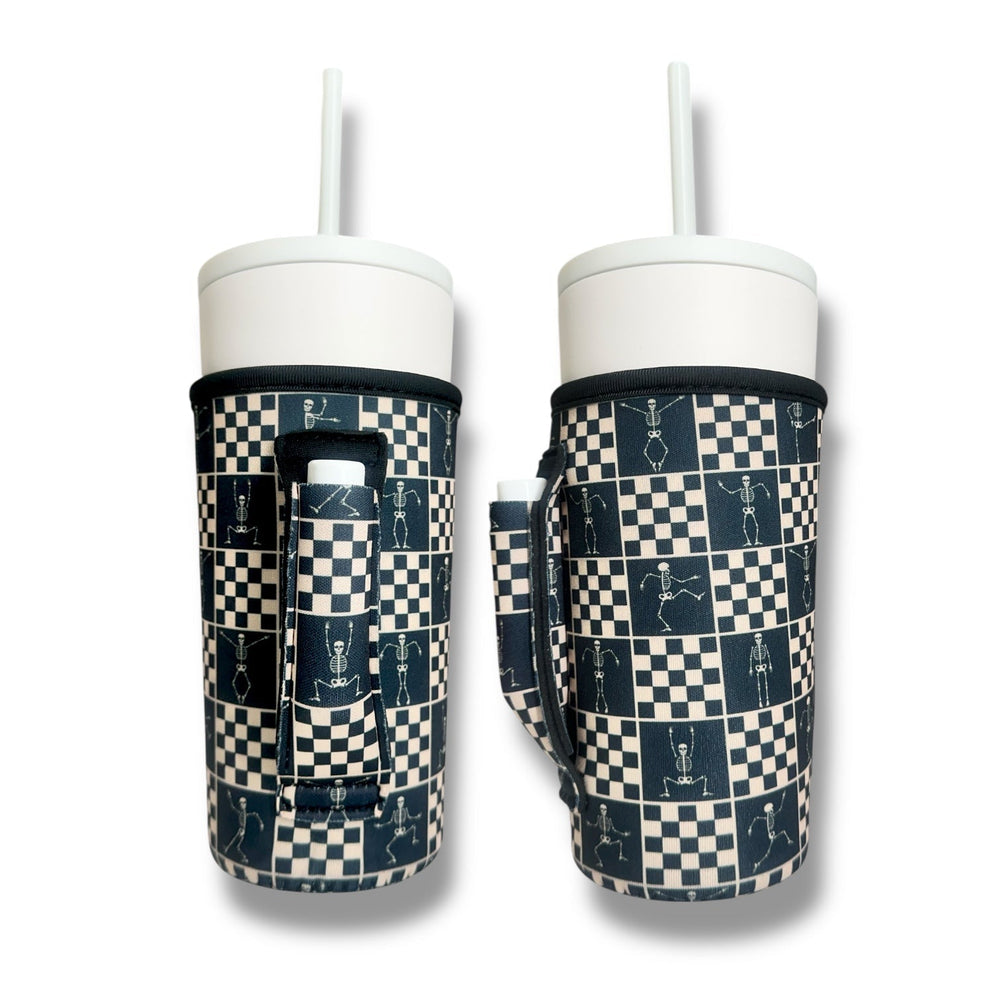 Checkered Skeletons 20oz Large Coffee / Tea / Tumbler Handler™ - Drink Handlers