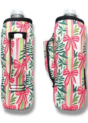 Christmas Bows 16 - 24oz Soda & Water Bottle / Tallboy Can Handler™ - Drink Handlers