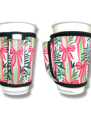 Christmas Bows Small / Medium Bottomless Handler™ - Drink Handlers