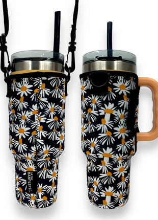 Daisy 40oz Tumbler With Handle Sleeve - Drink Handlers