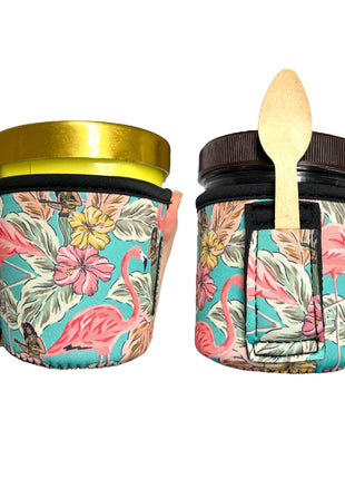 Hawaiian Flamingo Pint Size Ice Cream Handler™ - Drink Handlers